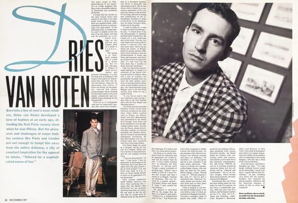 'Antwerp's Fashion Facets' - DNR December 1987