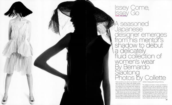 'Issey Come, Issey Go - Naoki Takizawa' Surface Magazine January 2005